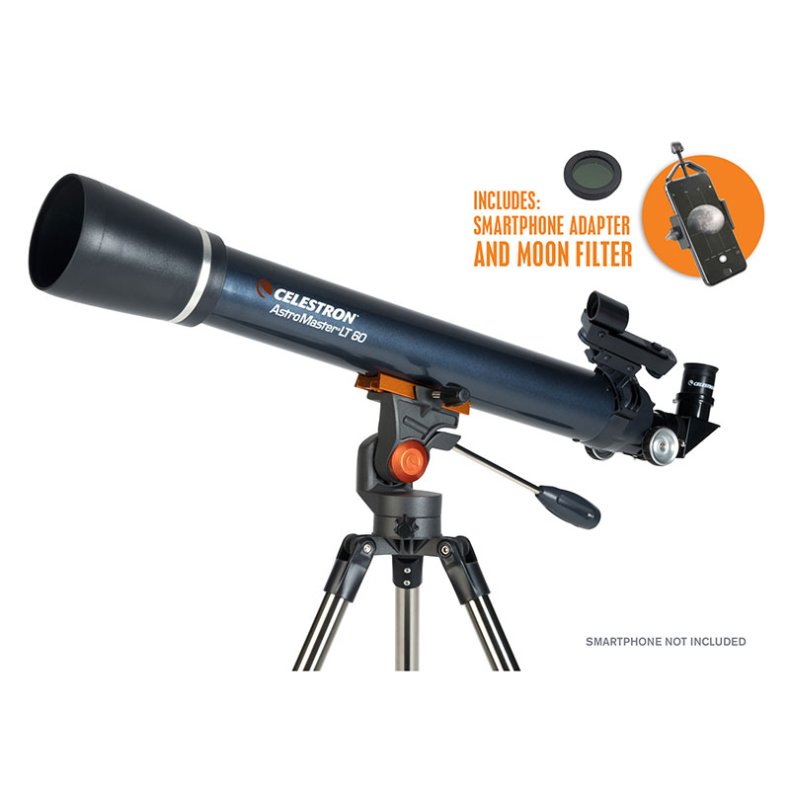 Celestron Astromaster 60 stjernekikkert inkl. smartphone adapter og mnefilter
