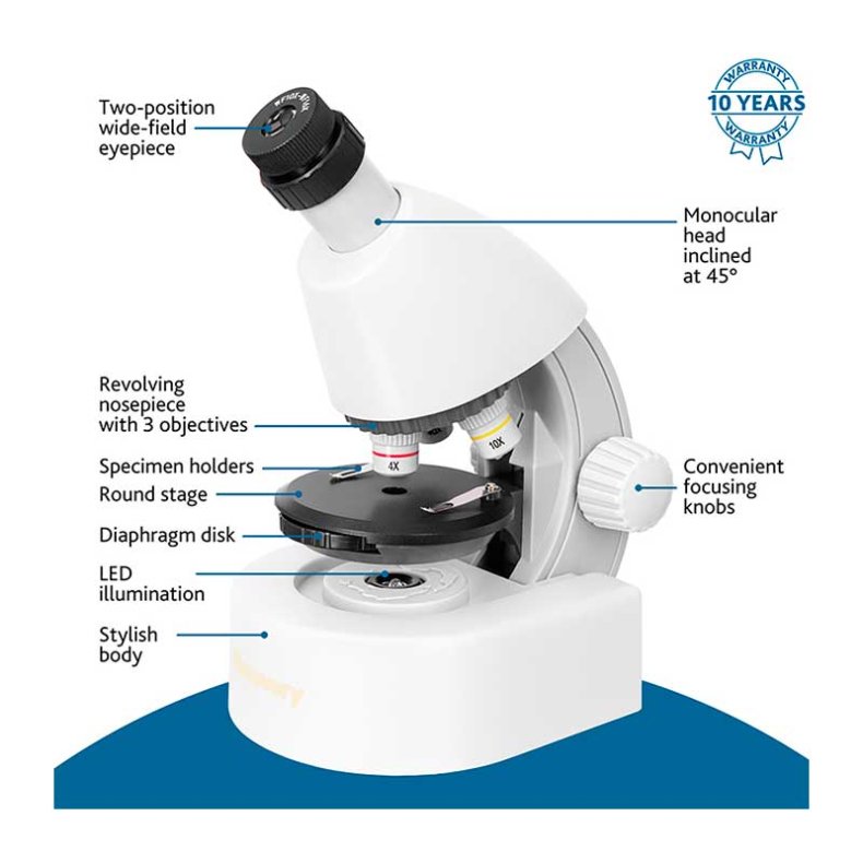 Discovery Mikroskop, 40-640x, vit