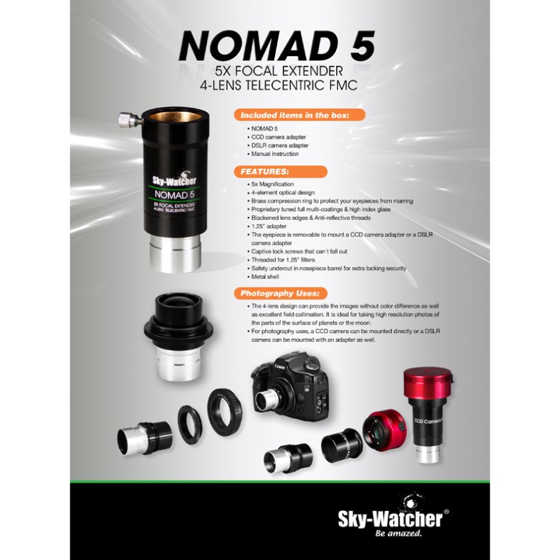 Sky-Watcher Nomad-5, 5x tele-Centric focal extender
